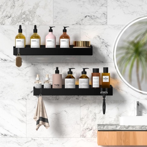 Wisfame Pojemnik prysznicowy, metalowa półka, 2 szt.