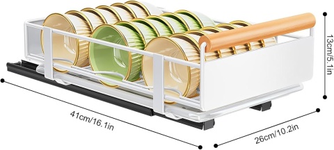 Wysuwany organizer do szafek, szuflada 26 x 41 x 8 cm biala