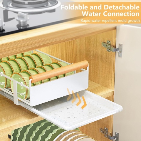 Wysuwany organizer do szafek, szuflada 26 x 41 x 8 cm biala