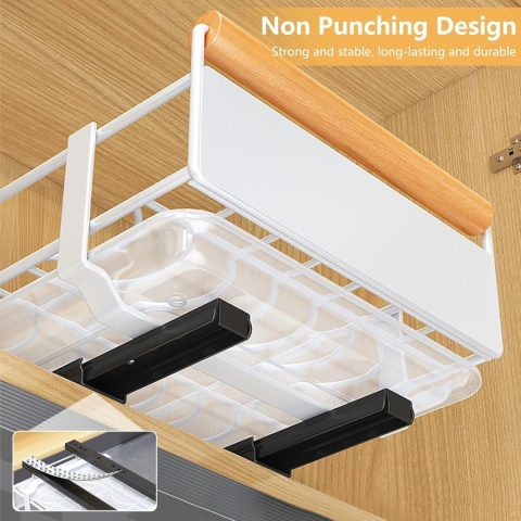 Wysuwany organizer do szafek, szuflada 26 x 41 x 8 cm biala