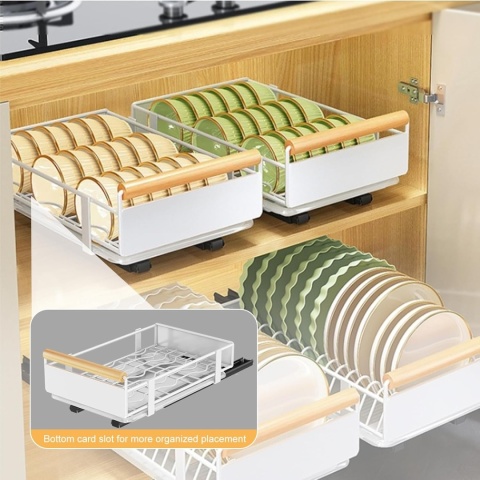 Wysuwany organizer do szafek, szuflada 26 x 41 x 8 cm biala