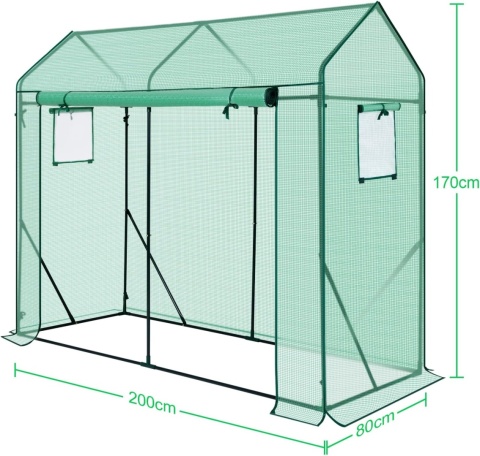 Szklarnia ogrodowa Grow House ze wzmocnioną pokrywą 200x80x170cm