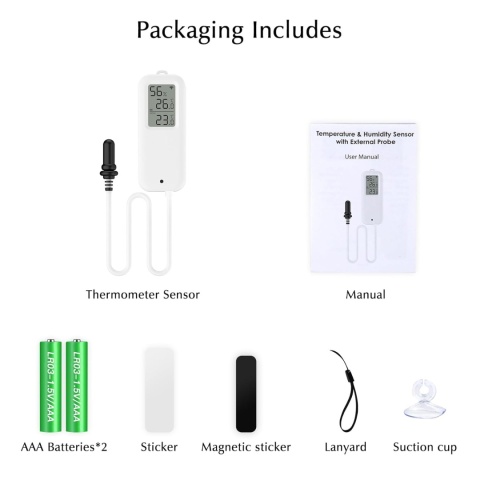eMylo 2-pak inteligentnych termometrów WiFi wewnatrz, zewnatrz, woda