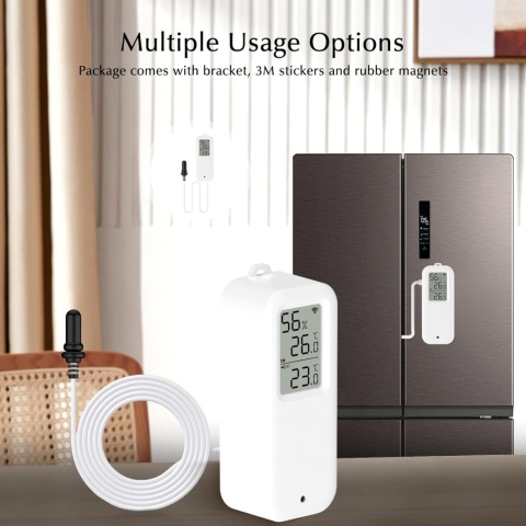 eMylo 2-pak inteligentnych termometrów WiFi wewnatrz, zewnatrz, woda