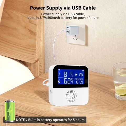 eMylo Tuya termometr z higrometrem, WiFi, czujnik temperatury smart