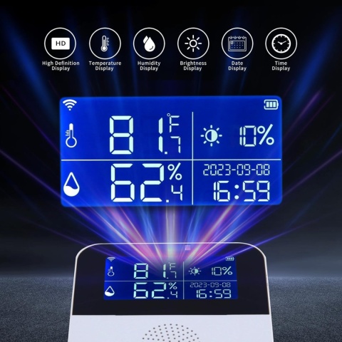 eMylo Tuya termometr z higrometrem, WiFi, czujnik temperatury smart