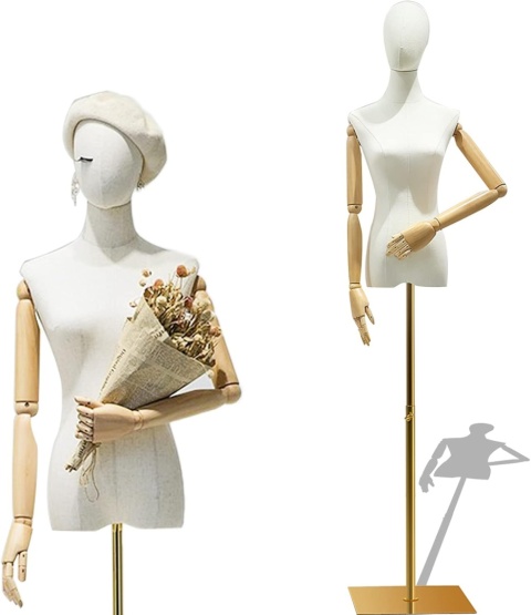 BIAŁY Manekin KRAWIECKI regulowany kobiecy Przegubowy ekspozycyjny