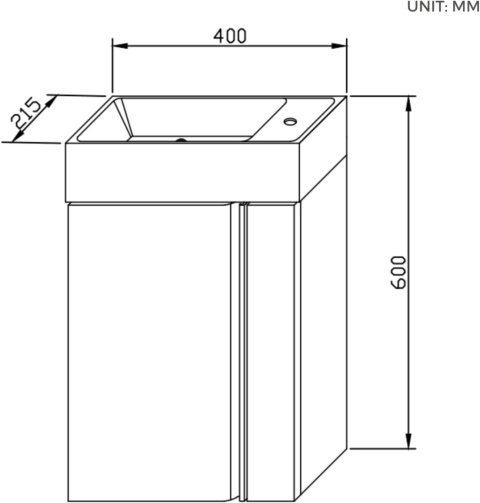 BRIDGE BENO Szafka łazienkowa 40 cm – kompaktowa z umywalka