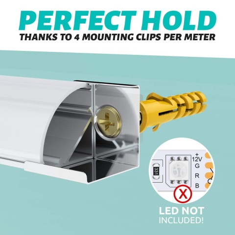 Chesbung LED profil aluminiowy 1 m, 20 sztuk w kształcie litery V