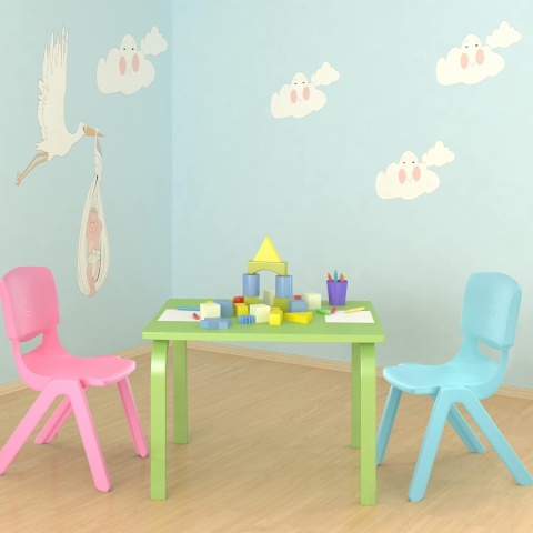 Krzesła Dziecięce Zestaw 6 Szt Krzesła Przedszkolne Z Oparciem Domu Ogrodu