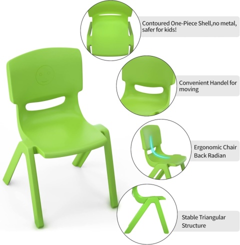 Krzesła Dziecięce Zestaw 6 Szt Krzesła Przedszkolne Z Oparciem Domu Ogrodu