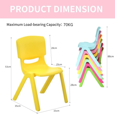 Krzesła Dziecięce Zestaw 6 Szt Krzesła Przedszkolne Z Oparciem Domu Ogrodu