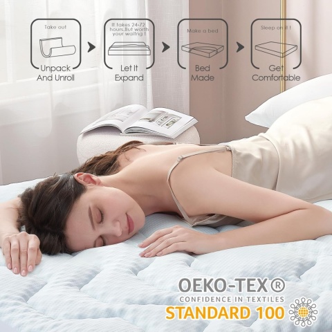 EHEYCIGA Żelowy materac nawierzchniowy, 140 x 190 cm memory foam