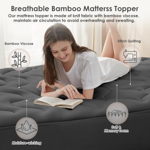 EHEYCIGA Żelowy materac nawierzchniowy, 180 x 200 cm memory foam