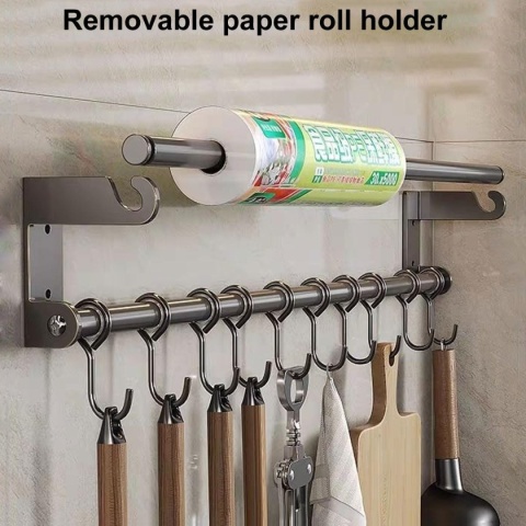 Uchwyt na rolkę kuchenną i przybory kuchenne, stal nierdzewna 60 cm