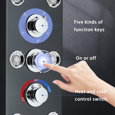 Panel Prysznicowy Wodospad Deszczownica Hydromasaż