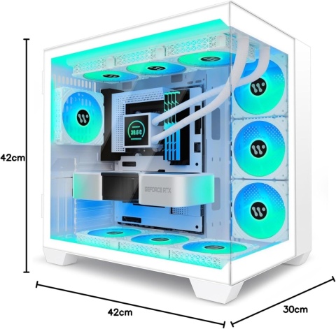 KEDIERS Obudowa PC - fabrycznie zainstalowana 6 wentylatorów ARGB