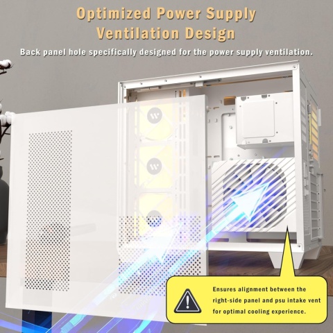 KEDIERS Obudowa PC - fabrycznie zainstalowana 6 wentylatorów ARGB