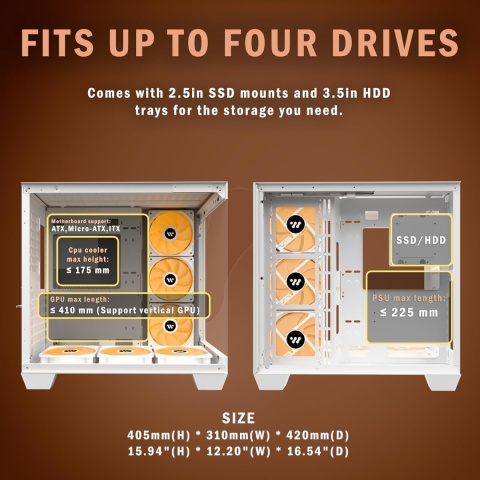 KEDIERS Obudowa PC - fabrycznie zainstalowana 6 wentylatorów ARGB