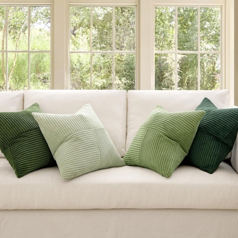 MIULEE 4-częściowy zestaw miękkich, sztruksowych, 40 x 40 cm