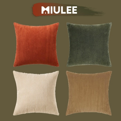 MIULEE 4-częściowy zestaw miękkich, sztruksowych, 40 x 40 cm poszewek