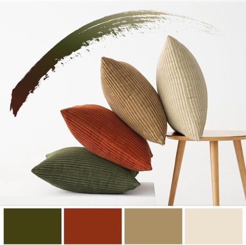 MIULEE 4-częściowy zestaw miękkich, sztruksowych, 40 x 40 cm poszewek