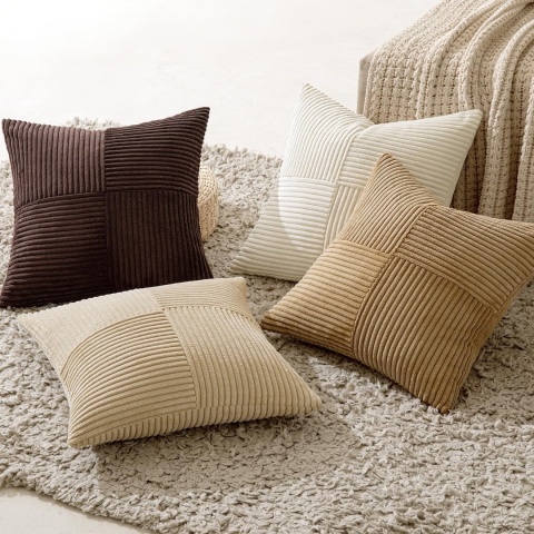 MIULEE 4-częściowy zestaw miękkich, sztruksowych, 45 x 45 cm