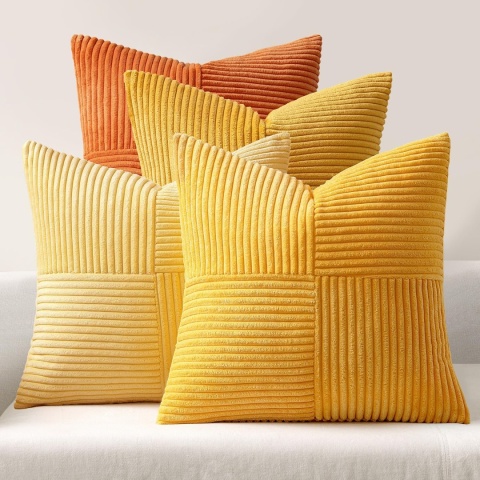 MIULEE 4-częściowy zestaw miękkich, sztruksowych, 40 x 40 cm