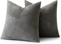 MIULEE Poszewka na poduszkę 50 x 50 cm, sztruksowa, zestaw 2 szt