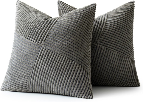 MIULEE Poszewka na poduszkę 50 x 50 cm, sztruksowa, zestaw 2 szt