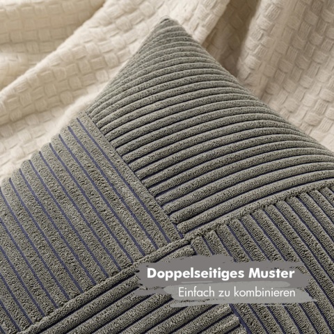 MIULEE Poszewka na poduszkę 50 x 50 cm, sztruksowa, zestaw 2 szt