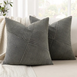 MIULEE Poszewka na poduszkę 50 x 50 cm, sztruksowa, zestaw 2 szt