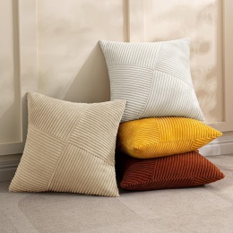 MIULEE Poszewka na poduszkę 50 x 50 cm, sztruksowa, zestaw 2 szt