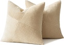 MIULEE Poszewka na poduszkę 50 x 50 cm, sztruksowa, zestaw 2 szt