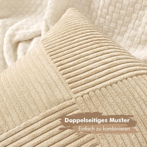 MIULEE Poszewka na poduszkę 50 x 50 cm, sztruksowa, zestaw 2 szt