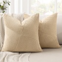 MIULEE Poszewka na poduszkę 50 x 50 cm, sztruksowa, zestaw 2 szt