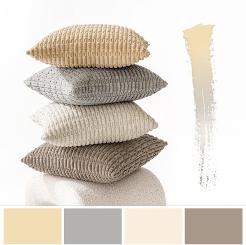 MIULEE Sztruksowa poszewka na poduszkę, miękka, 4 sztuki, 50 x 50 cm,