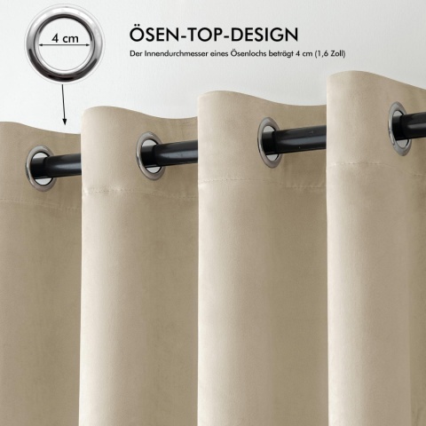 MIULEE Zasłona 140 x 260 cm 2 sztuki, nieprzejrzysta, zaciemniająca