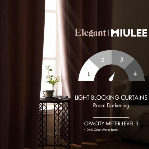 MIULEE Zasłona zestaw 2 sztuk, wys. 245 x szer. 140 cm zaciemniające