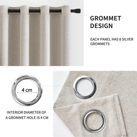 MIULEE Zasłona zestaw 2 sztuk, wys. 245 x szer. 140 cm zaciemniające