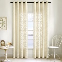 MIULEE Zasłony z woalu, z wzorem liści, zestaw 2 sztuk, 220 x 140 cm