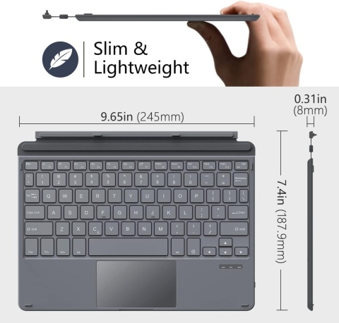 MoKo klawiatura QWERTY do Microsoft Surface Go 3/2/1 bezprzewodowa