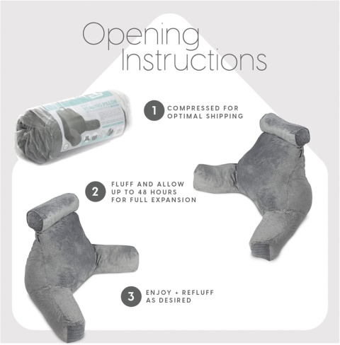 Poduszka do czytania Milliard XL odpinany wałek pod szyję 60x40 cm