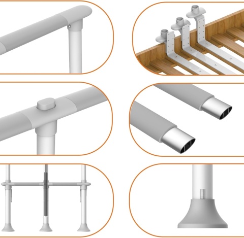 Poręcz łóżka dla seniora regulowana składana uchwyt bezpieczeństwa