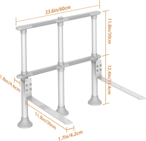 Poręcz łóżka dla seniora regulowana składana uchwyt bezpieczeństwa