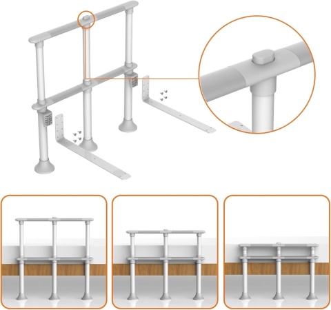 Poręcz łóżka dla seniora regulowana składana uchwyt bezpieczeństwa