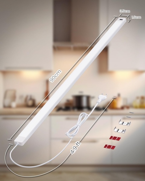 SIBI LIGHTING Lampa podszafkowa LED, 90 cm, ściemniana, z czujnikiem