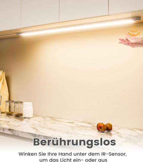 SIBI LIGHTING Lampa podszafkowa LED, 90 cm, ściemniana, z czujnikiem