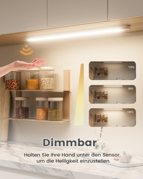 SIBI LIGHTING Lampa podszafkowa LED, 90 cm, ściemniana, z czujnikiem