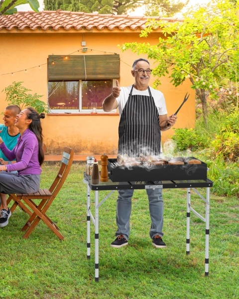 Sportneer Składany Stół Kempingowy 3 Poziomy Regulacja 90 cm x 60 cm